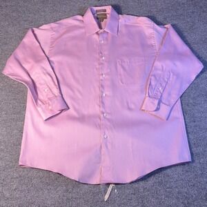 Taylor & Henry Mens Pink Pinstripe Dress Shirt 16.5 32/33 Long Sleeve Button Up